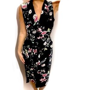 Calvin Klein floral faux wrap dress 4P petite